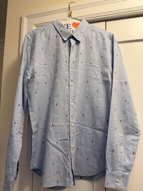Paul Smith Men’s Button Up with embroidered hula girls and palm trees - Large